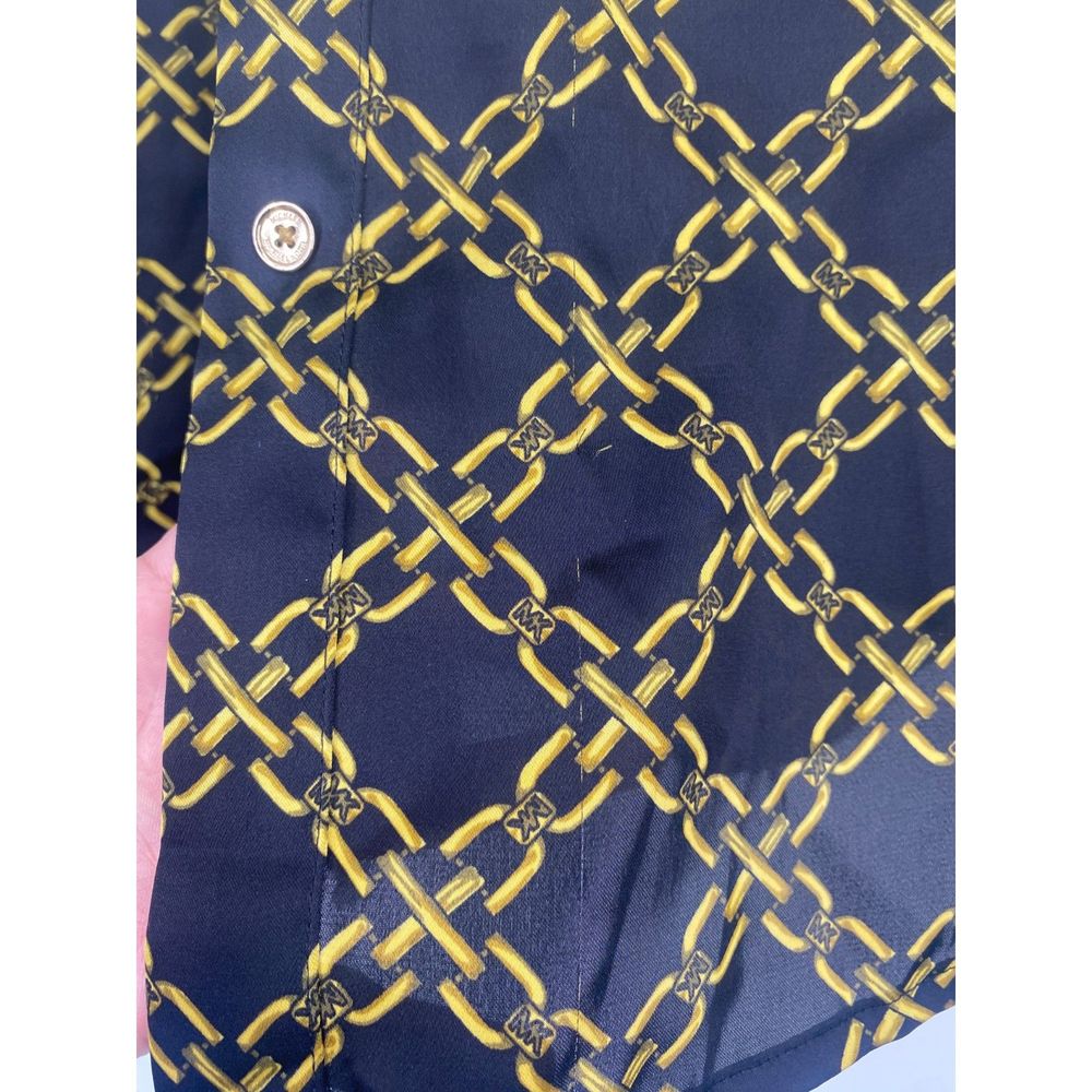 Michael by Michael Kors Women's Black and Gold Chain print Blouse Shirt Sz 6 - Picture 7 of 11